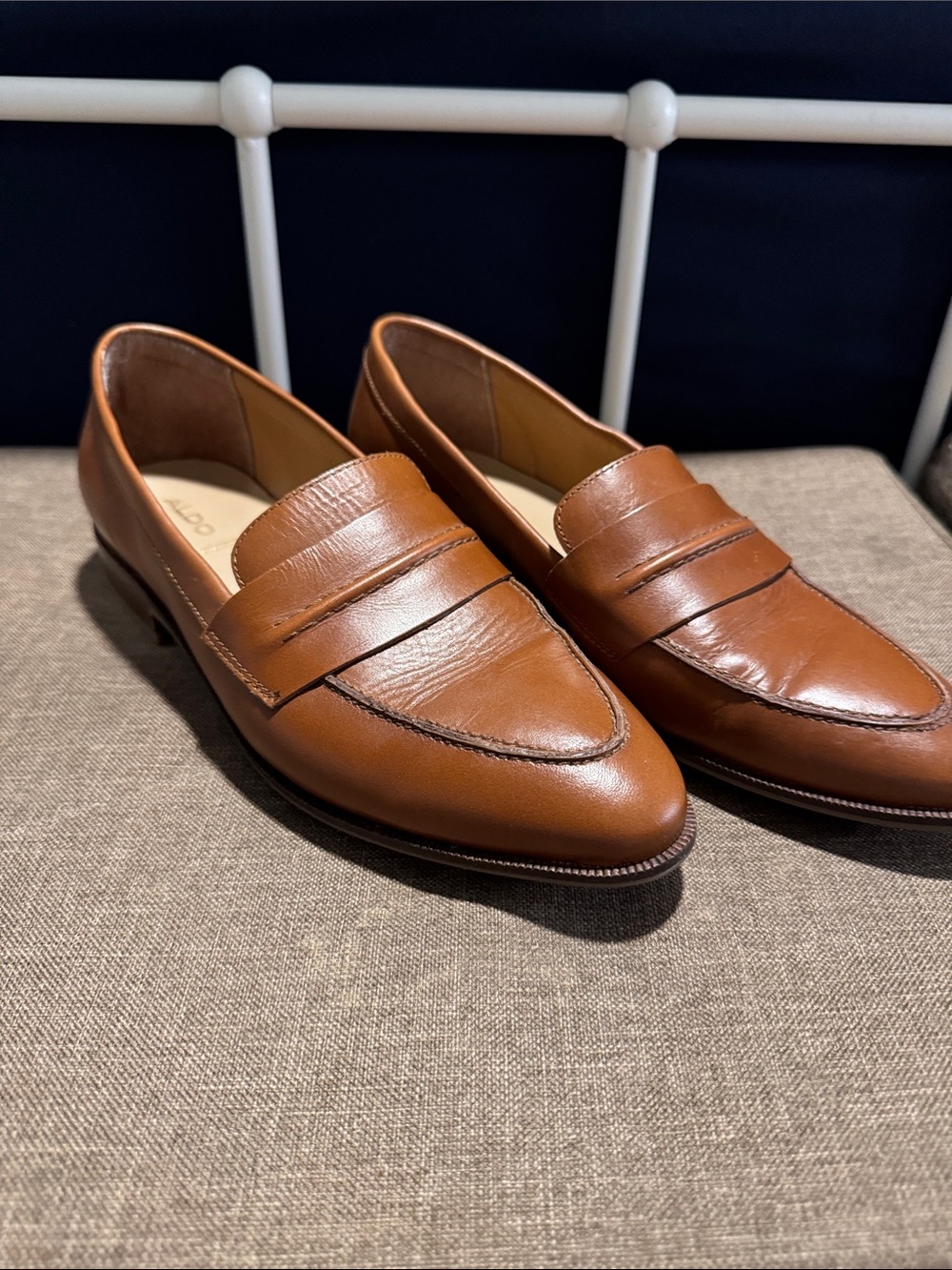 Aldo Women's Brown Leather Penny Loafers